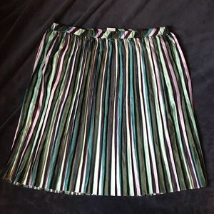 Pleated Striped Skirt